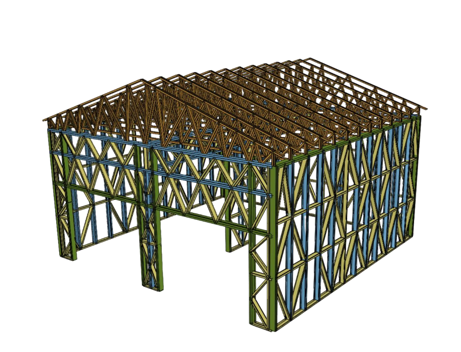 DIY Prefab Double Car Garage - 24x24x12 Ft, (x2) Door 9x7 Ft