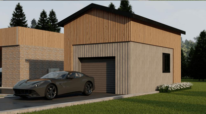 DIY Prefab Single Car Garage - 12x24x12 Ft, (x1) Door 9x7 Ft and (x2) Windows 4x4 Ft Each