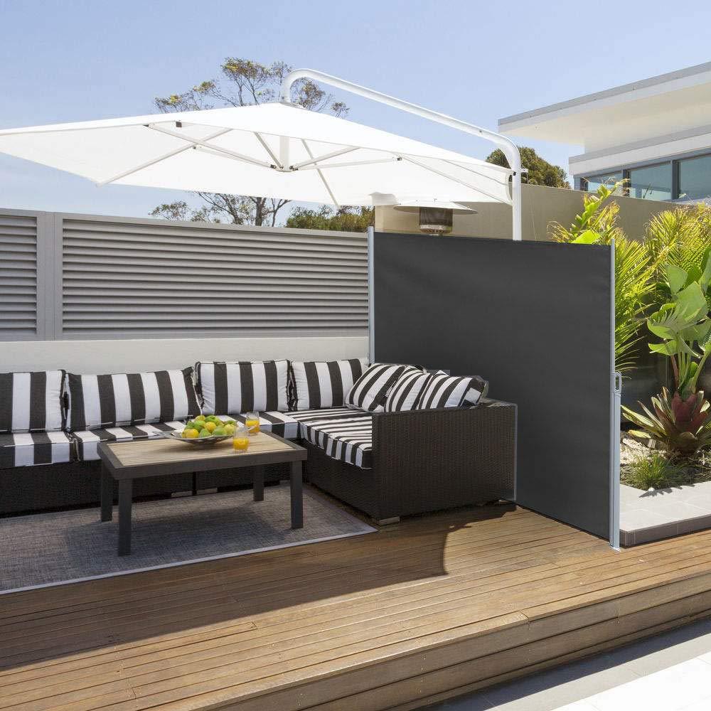 6′ x 10′ Retractable Privacy Wall – Grey Polyester Fabric