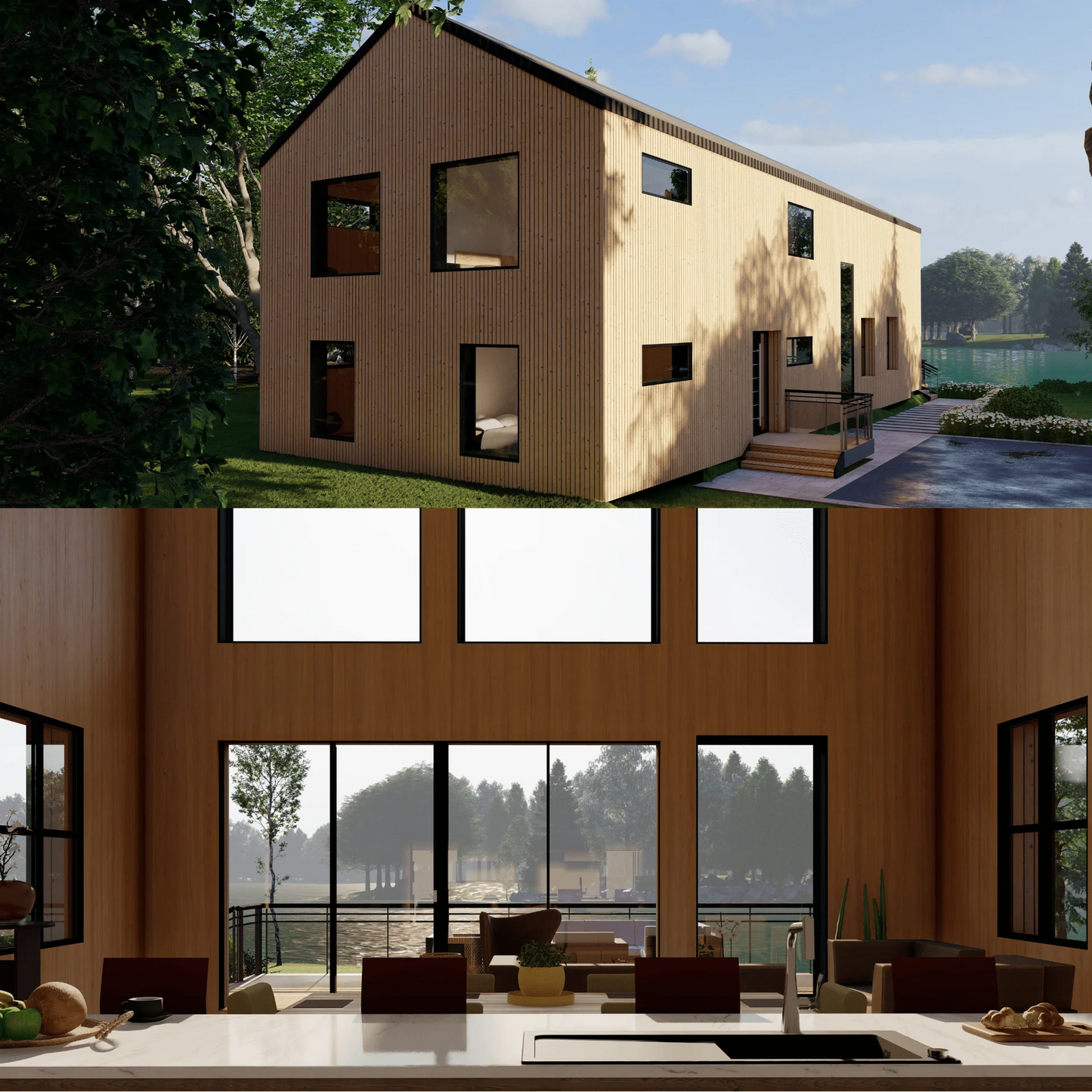 Single Family Home - 2583 ft² - 3 Bedrooms Nordic Style Cottage